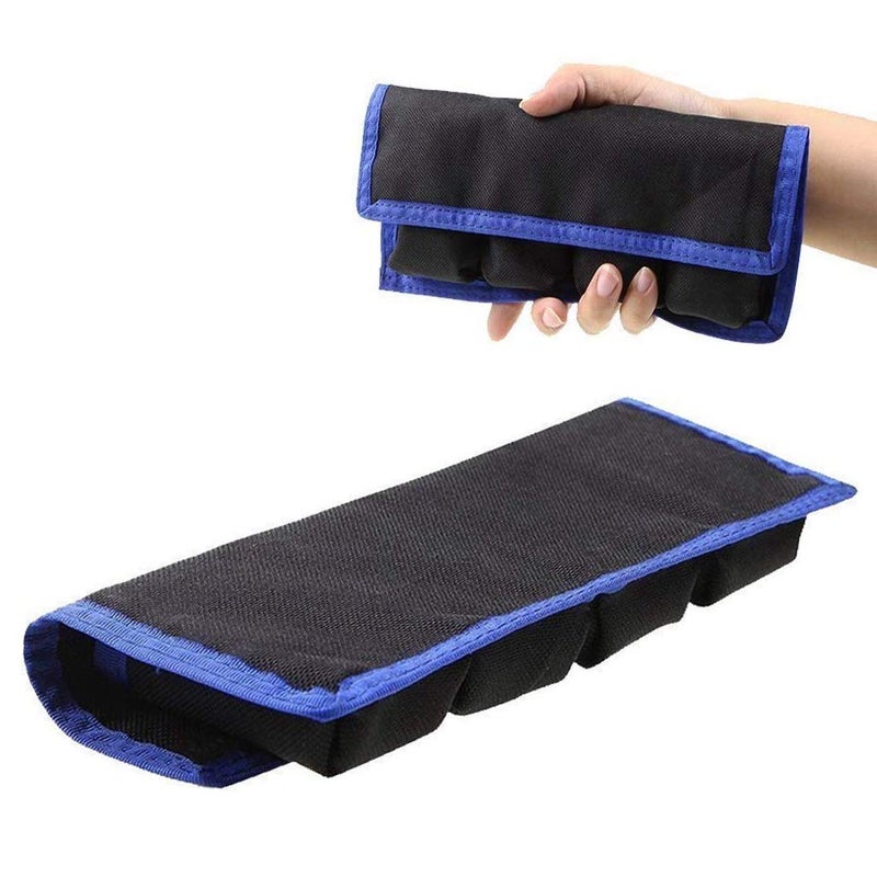 Meking 2 Pcs DSLR Battery Case Holder Storage Bag (4 Pocket) for AA/AAA Battery and LP-E6 LP-E8 LP-E10 LP-E12, EN-EL14 EN-EL15, NP-FW50 NP-F550 NP-FM500H (Gray+Blue) - Image 5